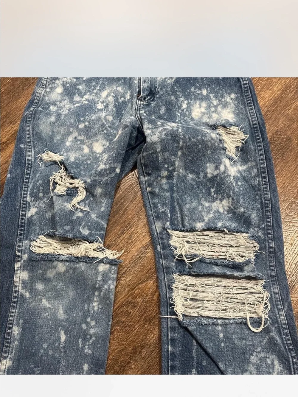 Wrangler Women's Bleached Distressed Boot Cut Jeans - Blue